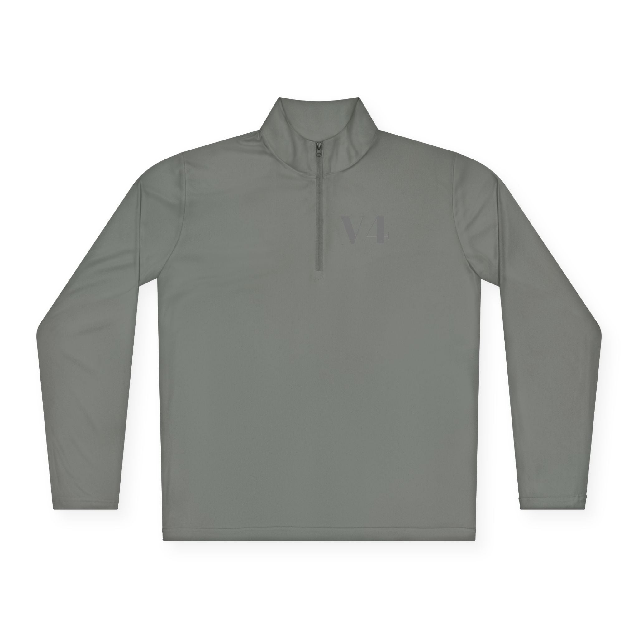 Quarter-Zip Pullover — Minimal 'V4' Chest Logo Performance Pullover