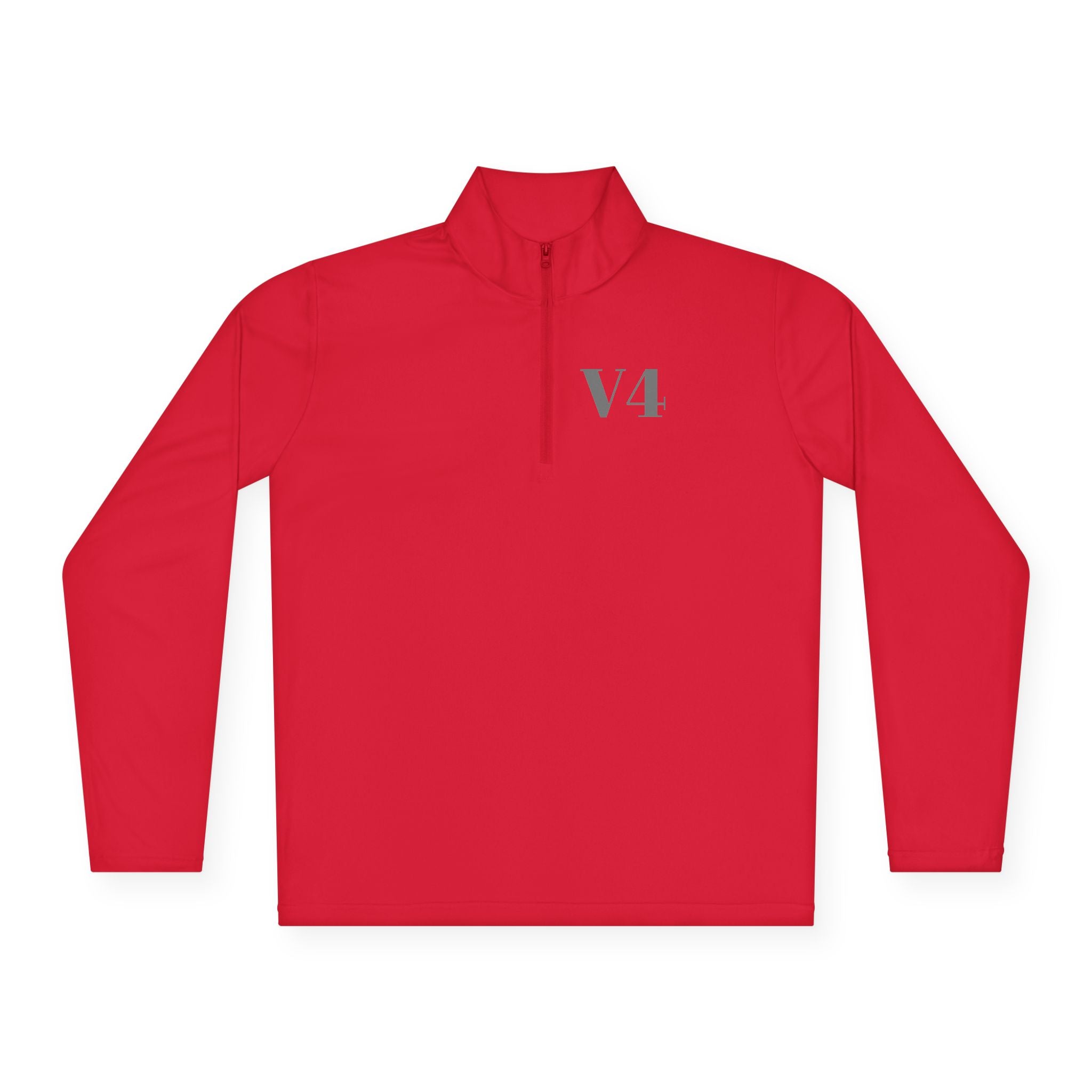 Quarter-Zip Pullover — Minimal 'V4' Chest Logo Performance Pullover