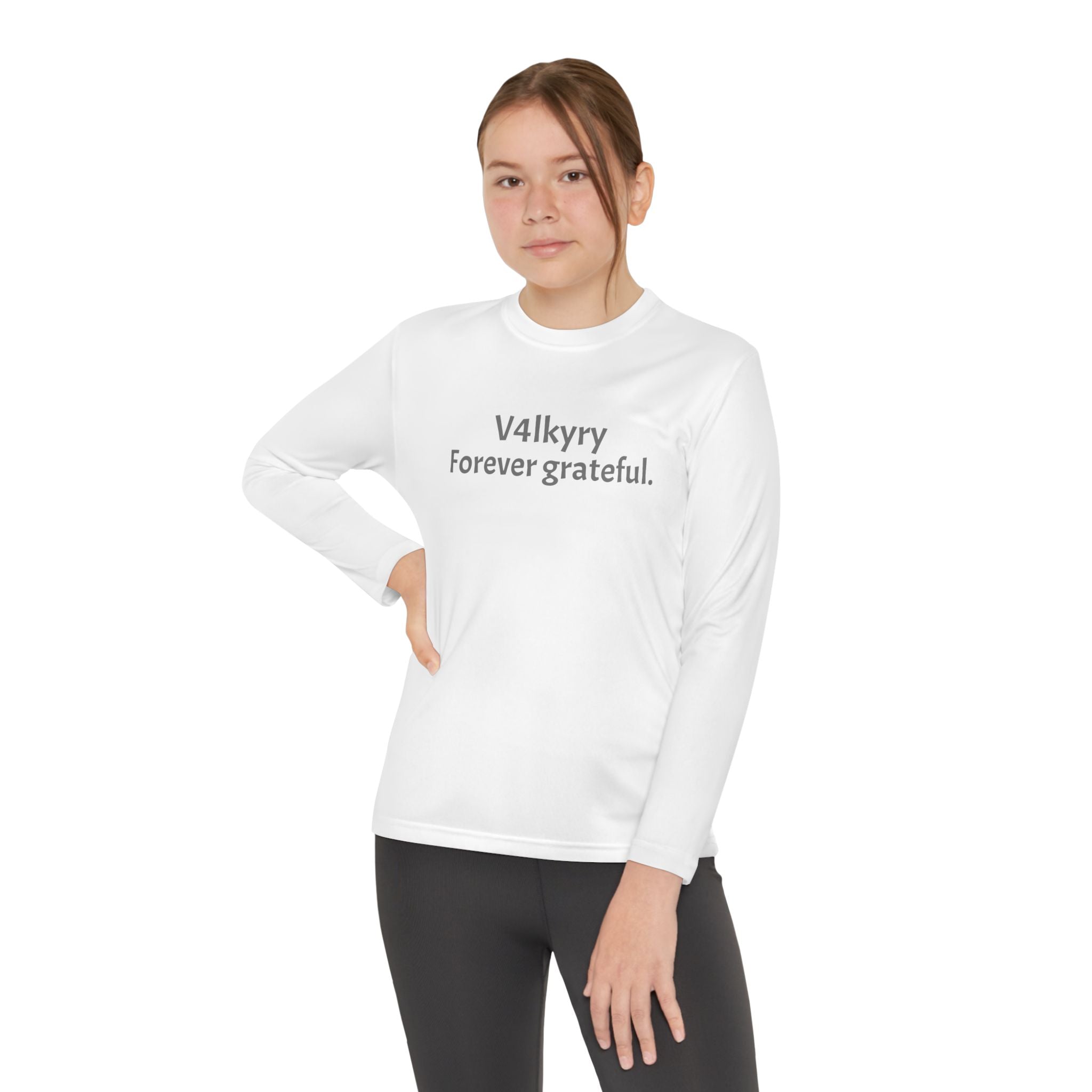 V4lkyry "Forever Grateful." Youth Long Sleeve Tee