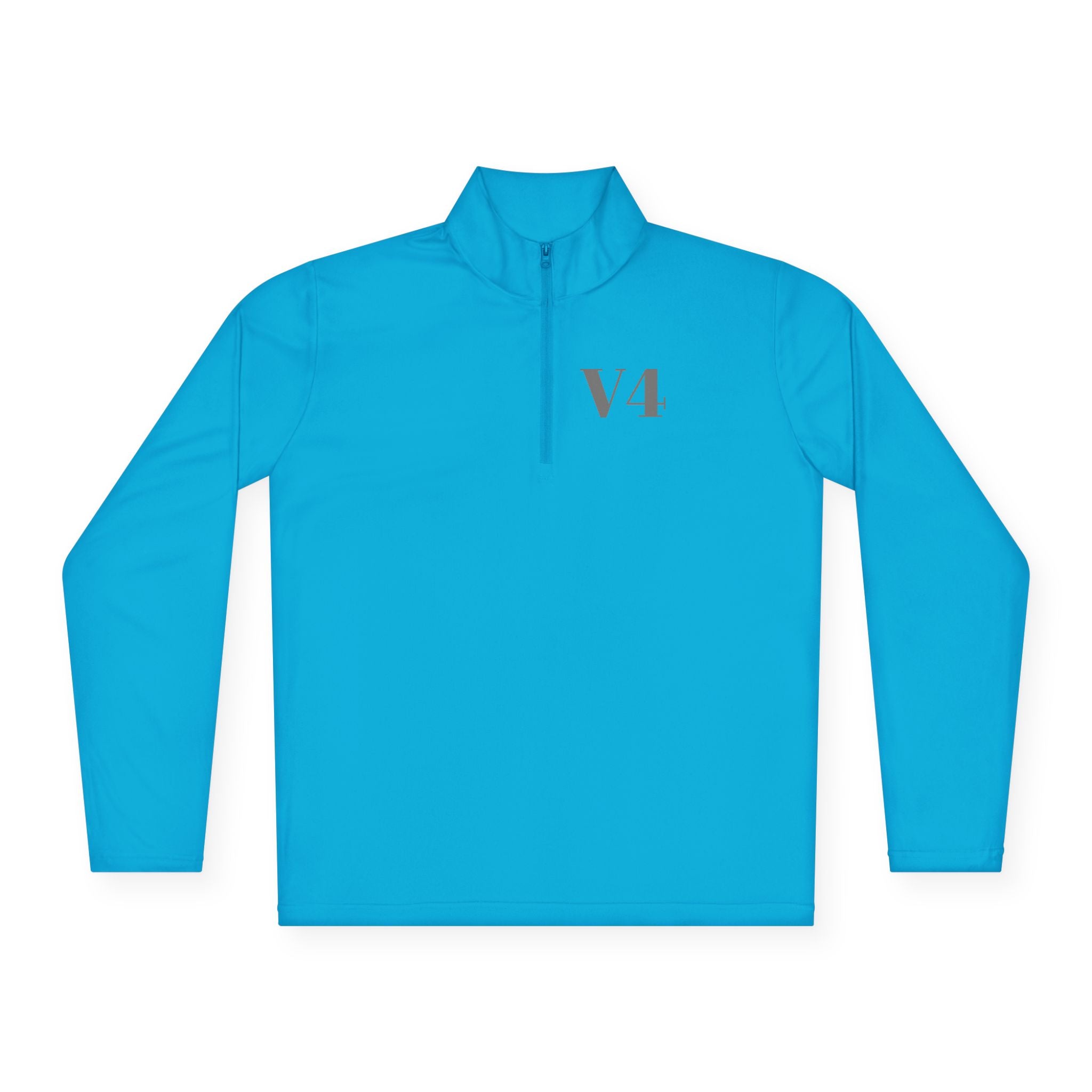 Quarter-Zip Pullover — Minimal 'V4' Chest Logo Performance Pullover