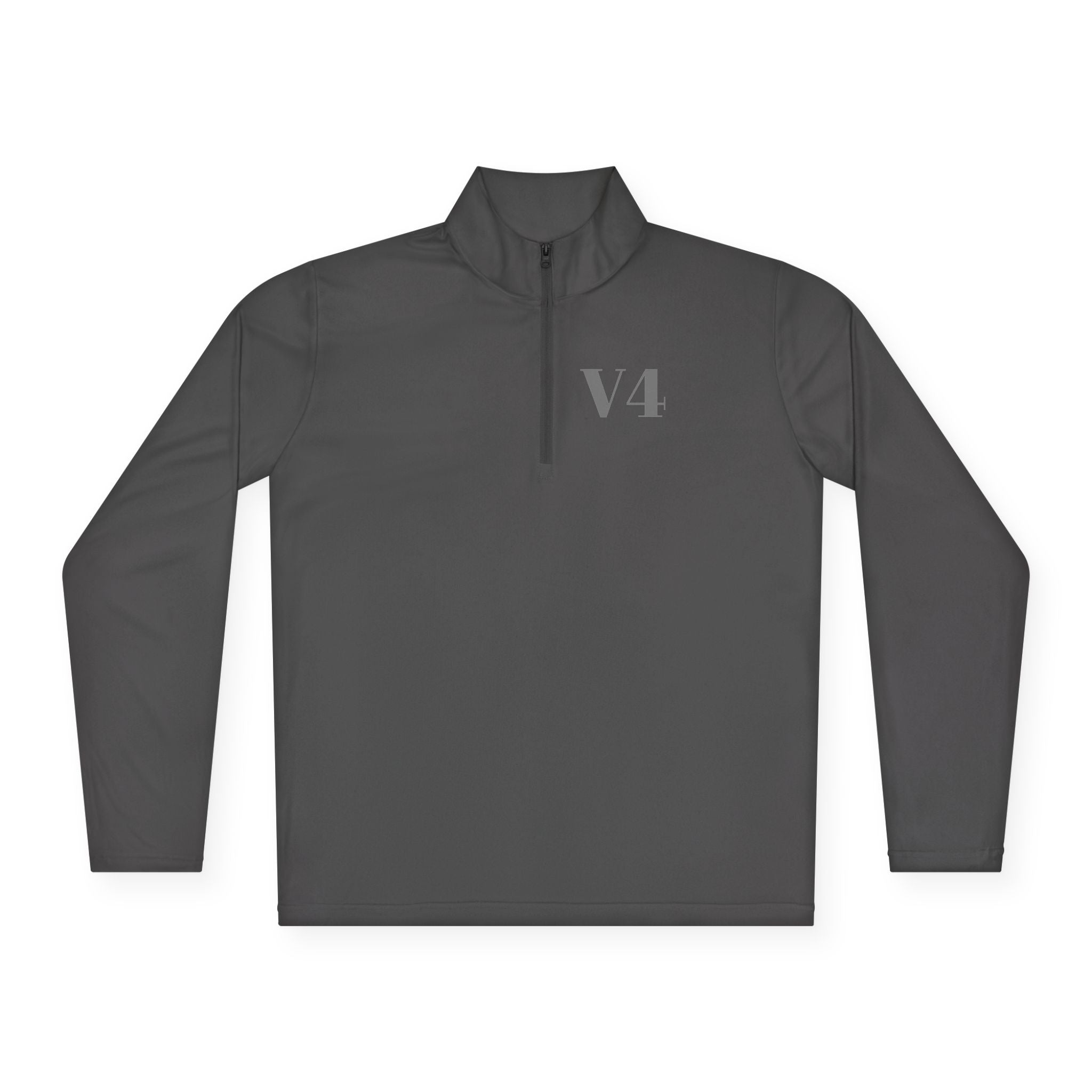Quarter-Zip Pullover — Minimal 'V4' Chest Logo Performance Pullover