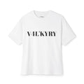 Boxy Tee — "V4LKYRY" Graphic Shirt with Sword & Crown of Thorns Back Art