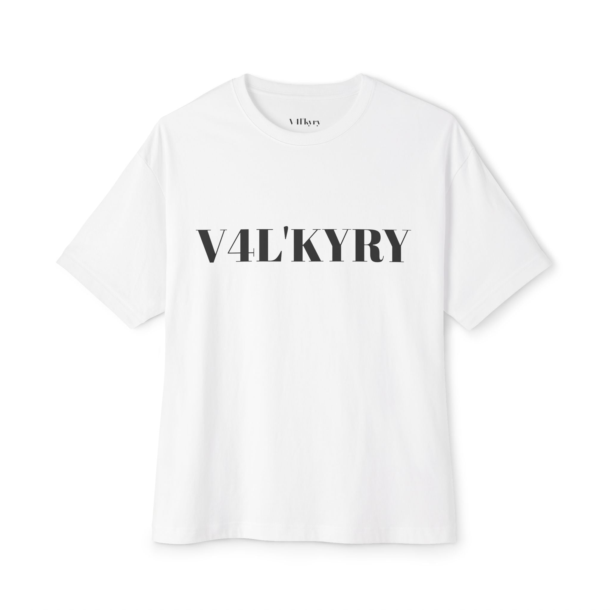 Boxy Tee — "V4LKYRY" Graphic Shirt with Sword & Crown of Thorns Back Art