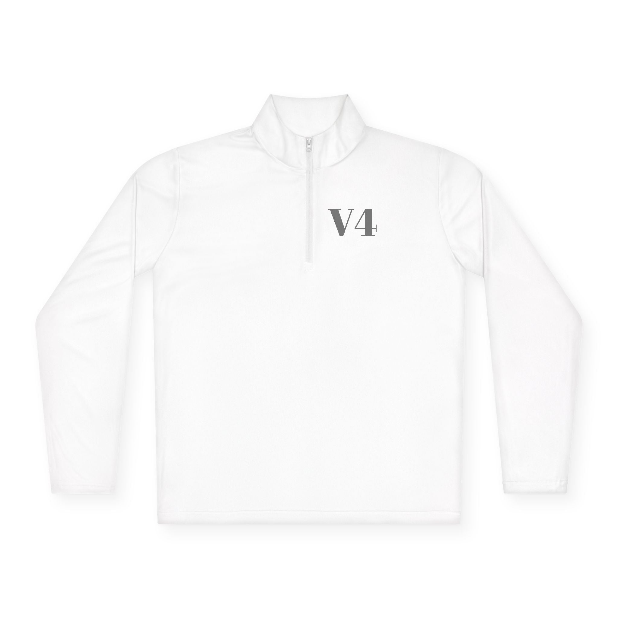 Quarter-Zip Pullover — Minimal 'V4' Chest Logo Performance Pullover