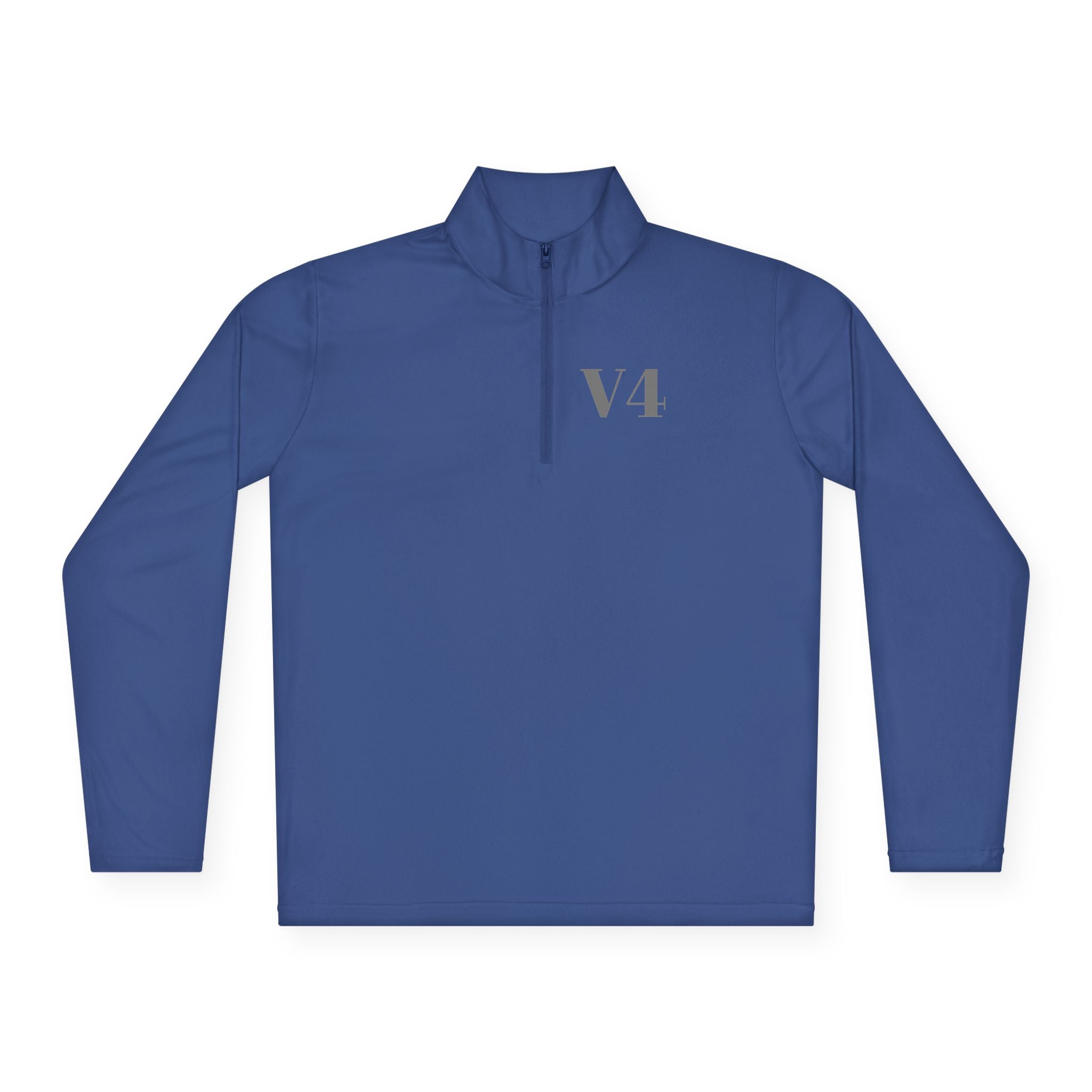 Quarter-Zip Pullover — Minimal 'V4' Chest Logo Performance Pullover